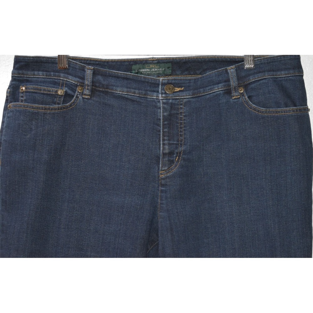 LRL‎ Lauren Ralph Lauren Jeans Co Women 14W Blue Denim Classic Straight 5-Pocket - Picture 14 of 16